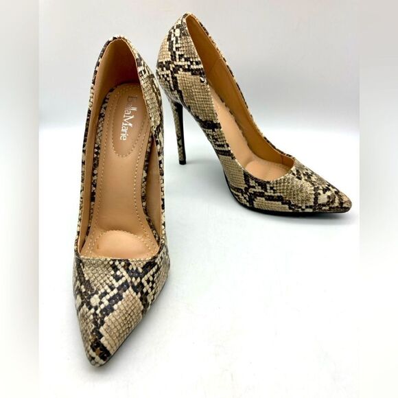 Bella Marie Morgan-6 Snake Heels Size 8,5 - Picture 1 of 12